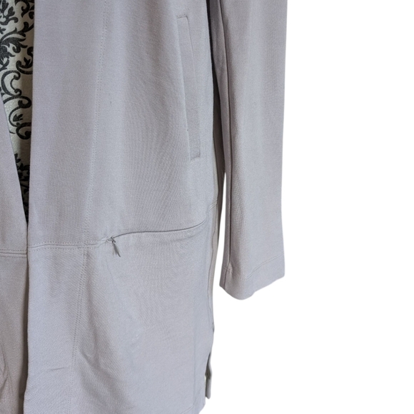 Fig Trailhead Blazer Career Effortless Professional Mature Women M Grey Pockets - Picture 7 of 14